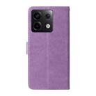 For Redmi Note 13 Pro 5G Embossed Butterfly Flowers Leather Phone Case(Purple) - 3