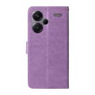 For Redmi Note 13 Pro+ 5G Embossed Butterfly Flowers Leather Phone Case(Purple) - 3