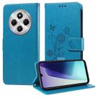 For Redmi 14C Embossed Butterfly Flowers Leather Phone Case(Blue) - 1