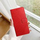 For iPhone 16 Pro Max Flower Embossed Leather Phone Case(Red) - 2