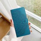 For iPhone 16 Pro Max Flower Embossed Leather Phone Case(Blue) - 2