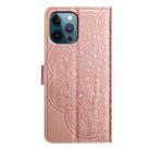 For iPhone 16 Pro Max Flower Embossed Leather Phone Case(Rose Gold) - 3