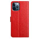 For iPhone 16 Pro Flower Embossed Leather Phone Case(Red) - 3