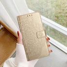 For iPhone 16 Pro Flower Embossed Leather Phone Case(Gold) - 2