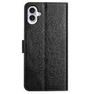 For iPhone 16 Plus Flower Embossed Leather Phone Case(Black) - 3