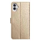 For iPhone 17 Flower Embossed Leather Phone Case(Gold) - 3