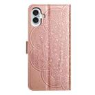 For iPhone 17 Flower Embossed Leather Phone Case(Rose Gold) - 3