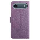 For iPhone 17 Air Flower Embossed Leather Phone Case(Purple) - 3