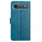 For iPhone 17 Air Flower Embossed Leather Phone Case(Blue) - 3