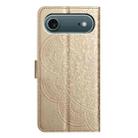 For iPhone 17 Air Flower Embossed Leather Phone Case(Gold) - 3