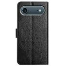 For iPhone 17 Air Flower Embossed Leather Phone Case(Black) - 3
