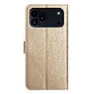 For iPhone 17 Pro Flower Embossed Leather Phone Case(Gold) - 3