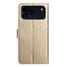 For iPhone 17 Pro Max Flower Embossed Leather Phone Case(Gold) - 3