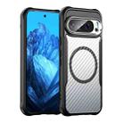 For Google Pixel 9 Pro / 9 Carbon Fiber Texture MagSafe Translucent Phone Case(Black) - 1