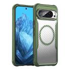 For Google Pixel 9 Pro XL Carbon Fiber Texture MagSafe Translucent Phone Case(Green) - 1