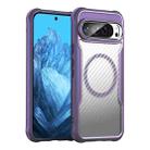 For Google Pixel 9 Pro XL Carbon Fiber Texture MagSafe Translucent Phone Case(Purple) - 1