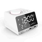 K11 LED Bluetooth 4.2 Speaker Alarm Clock Music Display Radio, Plug Type:EU Plug(White) - 1