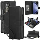 For Samsung Galaxy Z Fold6 Multi-Card Wallet RFID Leather Phone Case(Black) - 1