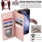 For Samsung Galaxy Z Fold6 Multi-Card Wallet RFID Leather Phone Case(Rose Gold) - 2