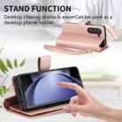 For Samsung Galaxy Z Fold6 Multi-Card Wallet RFID Leather Phone Case(Rose Gold) - 3