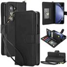 For Samsung Galaxy Z Fold5 Multi-Card Wallet RFID Leather Phone Case(Black) - 1