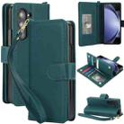 For Samsung Galaxy Z Fold5 Multi-Card Wallet RFID Leather Phone Case(Green) - 1