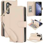 For Samsung Galaxy Z Fold5 Multi-Card Wallet RFID Leather Phone Case(Apricot) - 1