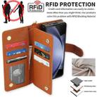 For Samsung Galaxy Z Fold5 Multi-Card Wallet RFID Leather Phone Case(Brown) - 2