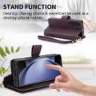 For Samsung Galaxy Z Fold4 Multi-Card Wallet RFID Leather Phone Case(Dark Purple) - 3