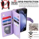 For Samsung Galaxy Z Fold3 Multi-Card Wallet RFID Leather Phone Case(Light Purple) - 2