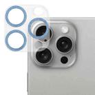 For iPhone 16 Pro / 16 Pro Max Glitter Ring Tempered Glass Camera Lens Film(Blue) - 1