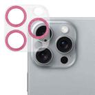 For iPhone 16 Pro / 16 Pro Max Glitter Ring Tempered Glass Camera Lens Film(Pink) - 1