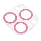 For iPhone 16 Pro / 16 Pro Max Glitter Ring Tempered Glass Camera Lens Film(Pink) - 2