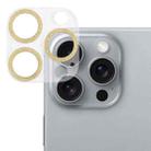 For iPhone 16 Pro / 16 Pro Max Glitter Ring Tempered Glass Camera Lens Film(Gold) - 1