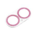 For iPhone 16 / 16 Plus Glitter Ring Tempered Glass Camera Lens Film(Pink) - 2