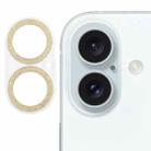 For iPhone 16 / 16 Plus Glitter Ring Tempered Glass Camera Lens Film(Gold) - 1