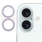 For iPhone 16 / 16 Plus Glitter Ring Tempered Glass Camera Lens Film(Purple) - 1