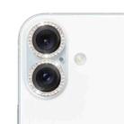 For iPhone 16 / 16 Plus 9H Point Drill Camera Lens Protector Ring(Silver) - 1