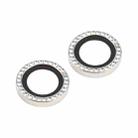 For iPhone 16 / 16 Plus 9H Point Drill Camera Lens Protector Ring(Silver) - 2