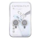 For iPhone 16 / 16 Plus 9H Point Drill Camera Lens Protector Ring(Silver) - 3