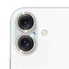 For iPhone 16 / 16 Plus 9H Point Drill Camera Lens Protector Ring(Titanium Gray) - 1