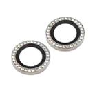 For iPhone 16 / 16 Plus 9H Point Drill Camera Lens Protector Ring(Titanium Gray) - 2