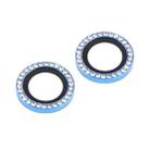 For iPhone 16 / 16 Plus 9H Point Drill Camera Lens Protector Ring(Blue) - 2