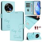 For Realme 13 Pro / 13 Pro+ 5G Smile Embossing RFID Leather Phone Case(Mint Green) - 1