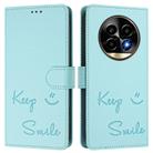 For Realme 13 Pro / 13 Pro+ 5G Smile Embossing RFID Leather Phone Case(Mint Green) - 3