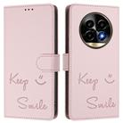 For Realme 13 Pro / 13 Pro+ 5G Smile Embossing RFID Leather Phone Case(Pink) - 3