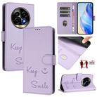 For Realme 13 Pro / 13 Pro+ 5G Smile Embossing RFID Leather Phone Case(Light Purple) - 1