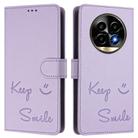 For Realme 13 Pro / 13 Pro+ 5G Smile Embossing RFID Leather Phone Case(Light Purple) - 3