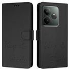 For Realme GT 6 / 6T 5G Global Smile Embossing RFID Leather Phone Case(Black) - 3