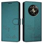 For Realme Narzo 70 Pro 5G India Smile Embossing RFID Leather Phone Case(Peacock Green) - 3